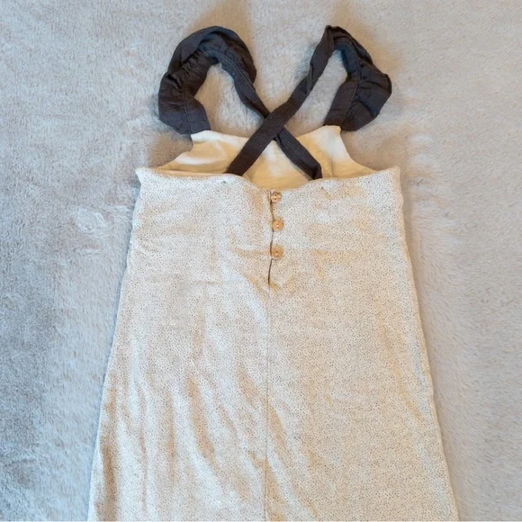 Zara Girls Ruffle Overall Jumper Gray Ivory Size 4-5 Years - Picture 9 of 10